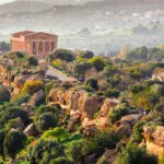 Agrigento, Sicily island in Italy. Famous Valle dei Templi, UNESCO World Heritage Site. Greek temple - remains of the Temple of Concordia.