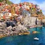 Italy - the Cinque Terre National Italian park. UNESCO world heritage site. Historical ancient Mediterranean place.
