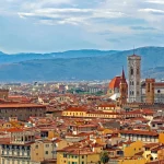 Florence Italy Panorama with Arno River Old Palace and the Big D