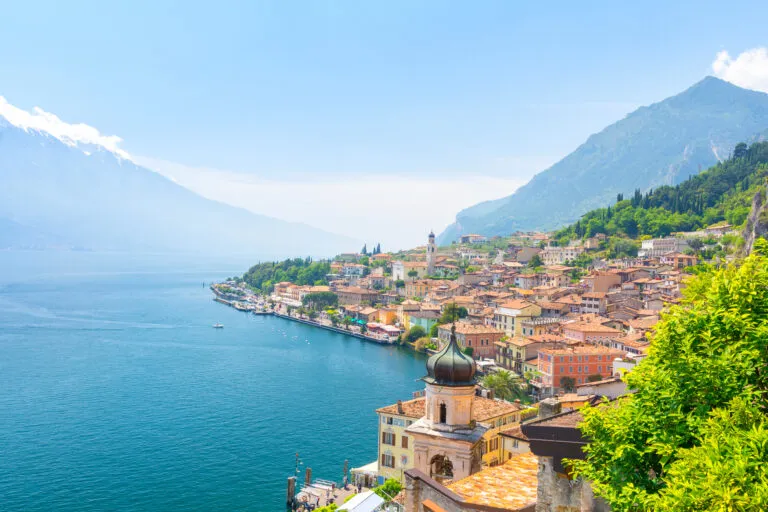 amazing view on Limone Sul Garda town on Lake Garda