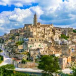 Matera, Basilicata, Italy: Landscape view of the old town - Sassi di Matera, European Capital of Culture, at dawn