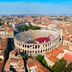 Verona Arena aerial panoramic view