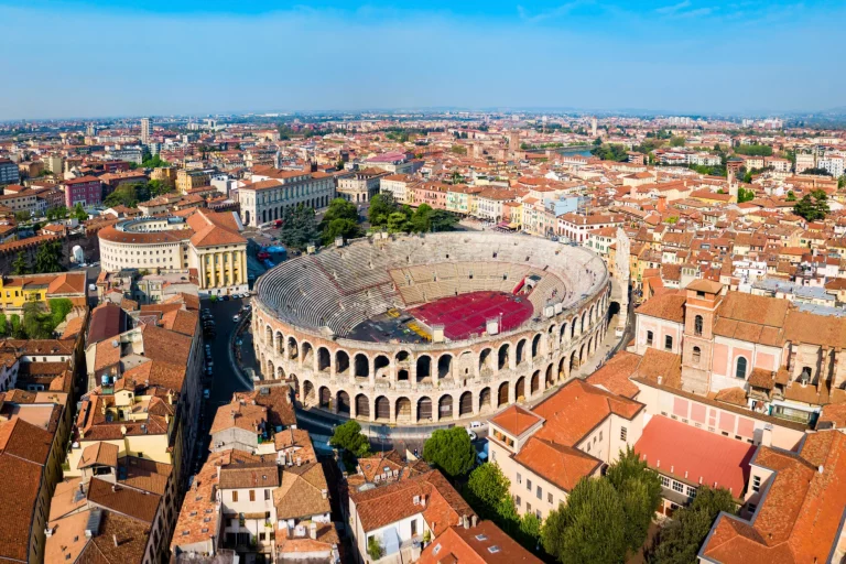 Verona Arena aerial panoramic view
